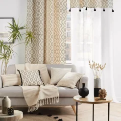 Coussin Et Housse|DOUCEUR D'INTERIEUR Coussin carré polycoton (40 x 40 cm) Doreline Ecru