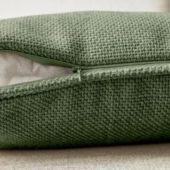 Coussin Et Housse|EMINZA Coussin carré tissé (45 x 45 cm) Alba Vert kaki