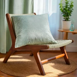 Coussin Et Housse|EMINZA Coussin carré velours (60 x 60 cm) Fern Vert sauge