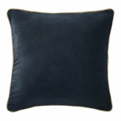 Coussin Et Housse|EMINZA Coussin carré velours de coton (45 x 45 cm) Victor Bleu nuit