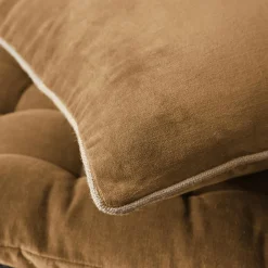 Coussin Et Housse|EMINZA Coussin carré velours de coton (45 x 45 cm) Victor Camel