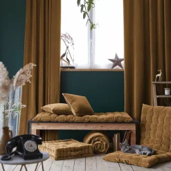 Coussin Et Housse|EMINZA Coussin carré velours de coton (45 x 45 cm) Victor Camel