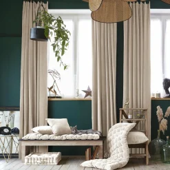 Coussin Et Housse|EMINZA Coussin carré velours de coton (45 x 45 cm) Victor pampa Beige