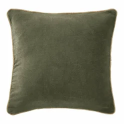 Coussin Et Housse|EMINZA Coussin carré velours de coton (45 x 45 cm) Victor thym Vert