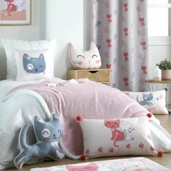 Coussin Et Plaid Enfant|Coussin Et Plaid Enfant|LOVELY CASA Coussin chat enfant (40 cm) Zoeline Rose