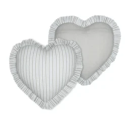 Coussin Et Housse|STOF Coussin cœur coton (45 x 45 cm) Joséphine Gris