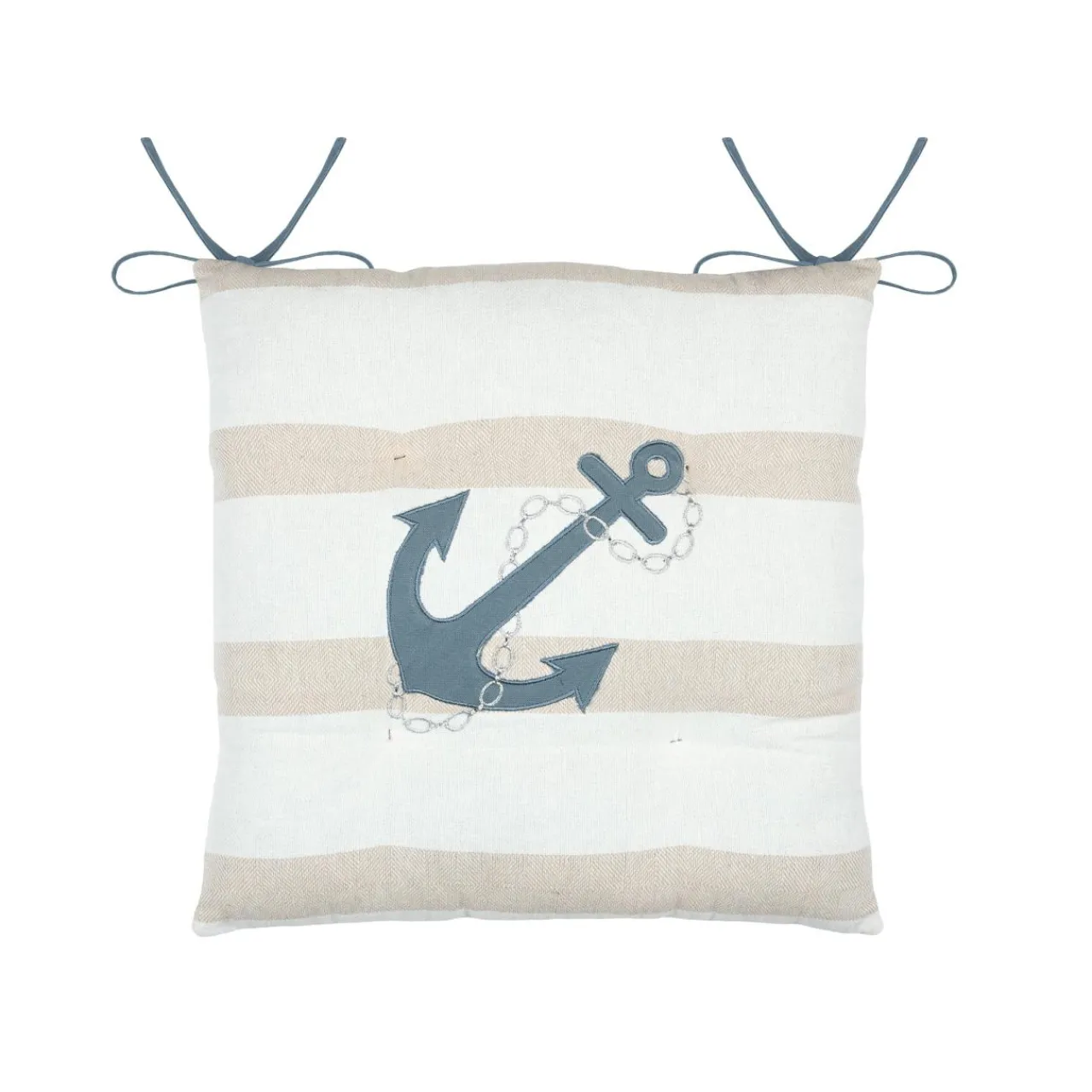 Galette De Chaise|STOF Coussin de chaise carré coton (38 x 38 cm) Nautical Beige