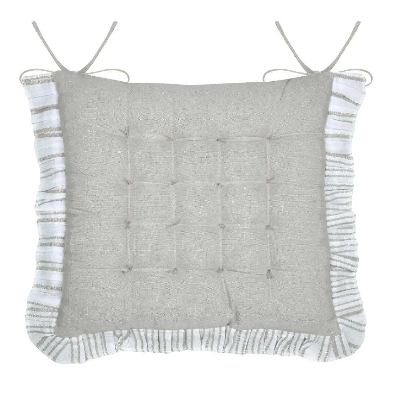 Galette De Chaise|STOF Coussin de chaise carré coton (38 x 38 cm) Joséphine Ecru