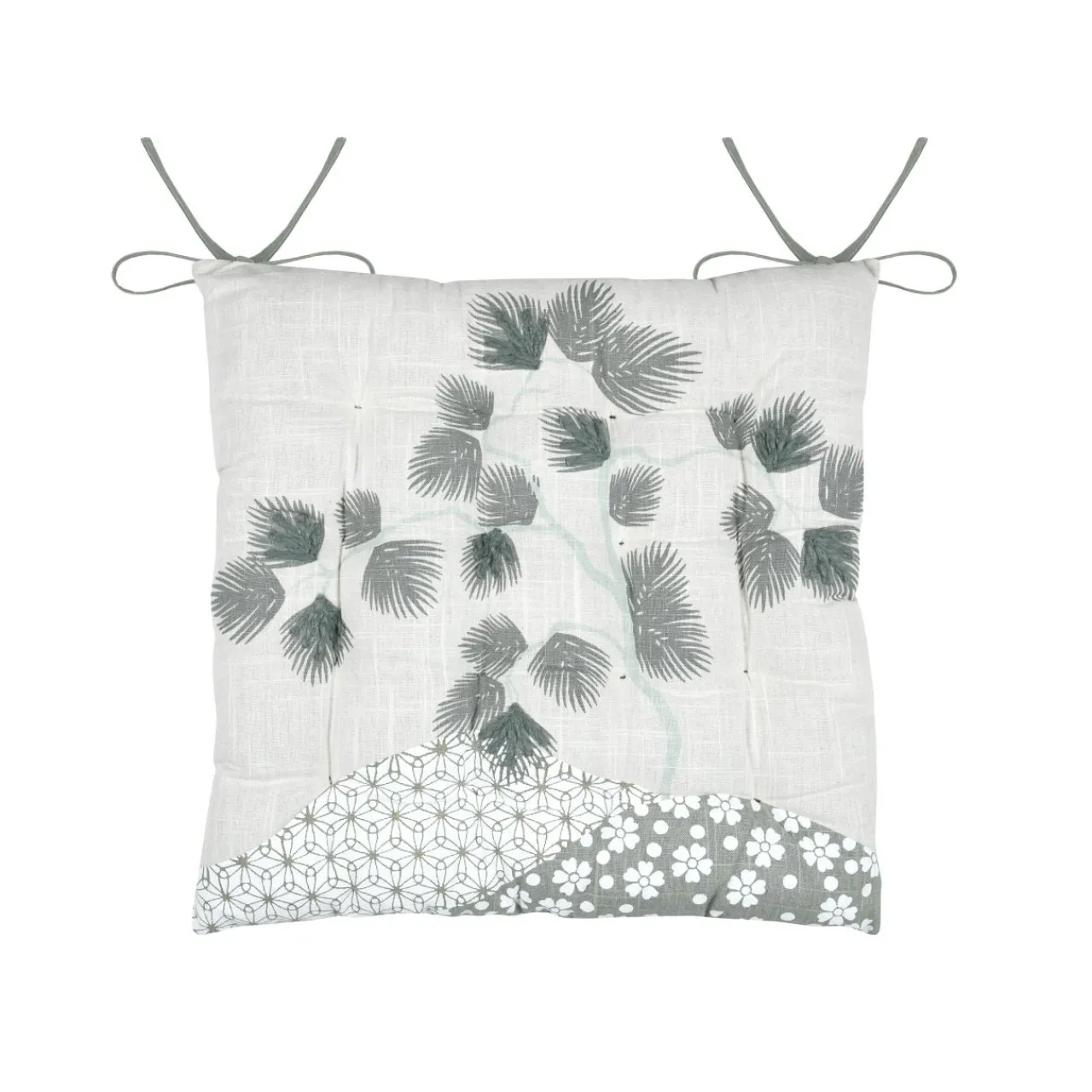 Galette De Chaise|STOF Coussin de chaise carré coton (38 x 38 cm) Yuki Vert Jade