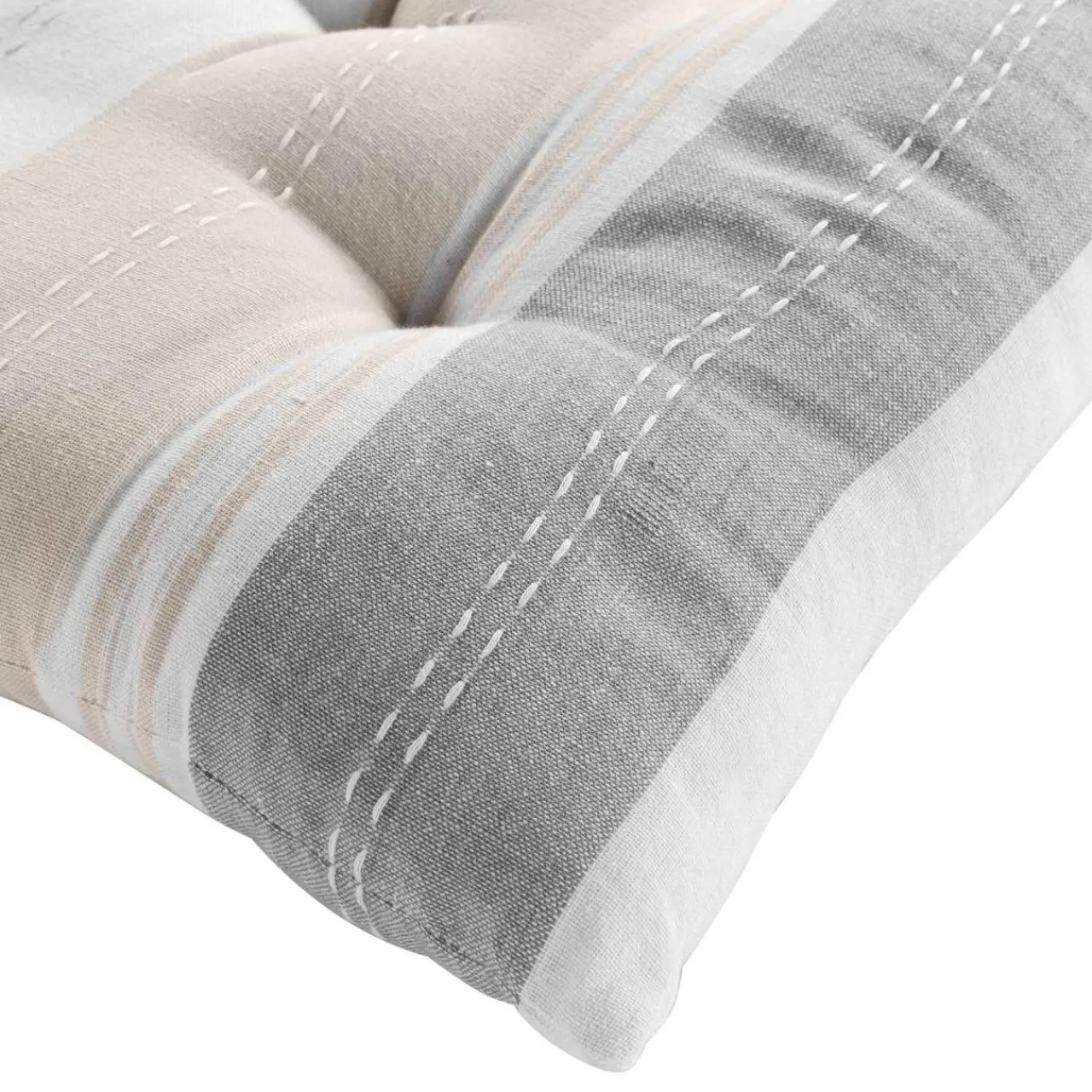 Galette De Chaise|DOUCEUR D'INTERIEUR Coussin de chaise carré coton recyclé Andria Beige