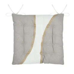 Galette De Chaise|STOF Coussin de chaise carré coton (38 x 38 cm) Blokken Ecru