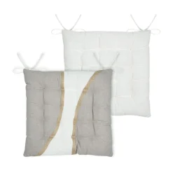 Galette De Chaise|STOF Coussin de chaise carré coton (38 x 38 cm) Blokken Ecru