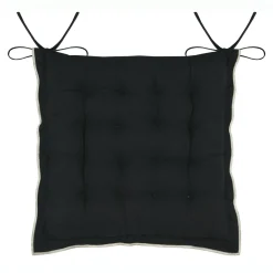 Galette De Chaise|STOF Coussin de chaise carré coton (38 x 38 cm) Helios Noir
