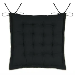 Galette De Chaise|STOF Coussin de chaise carré coton (38 x 38 cm) Helios Noir