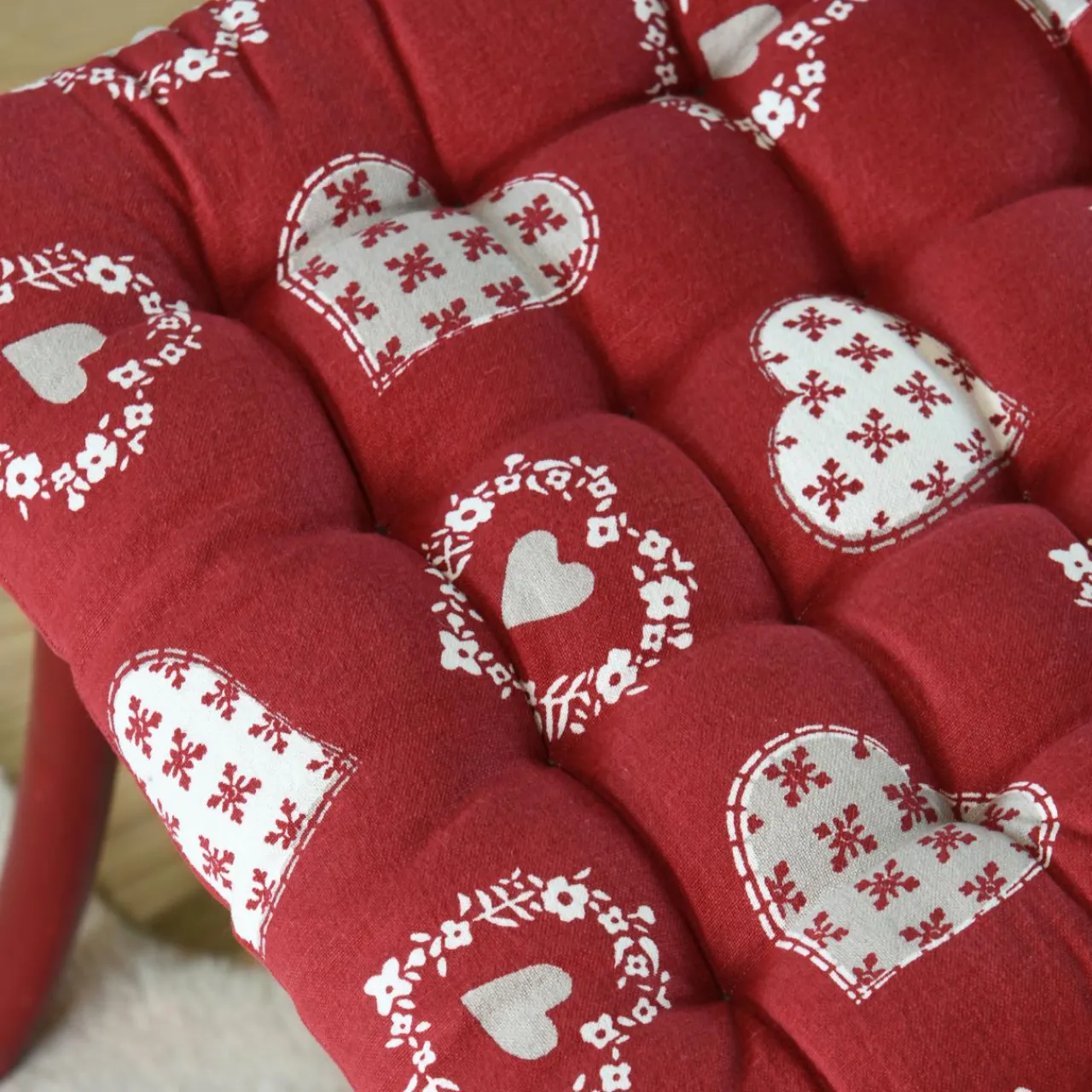 Galette De Chaise|STOF Coussin de chaise carré coton (40 x 40 cm) Ornon Rouge