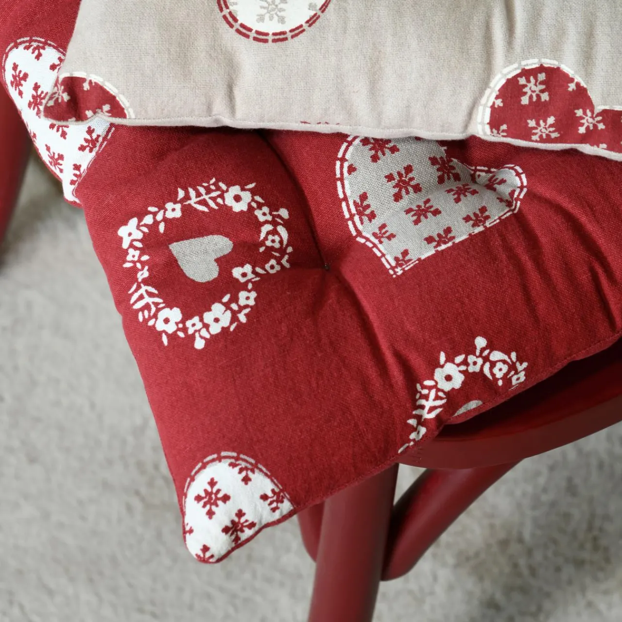 Galette De Chaise|STOF Coussin de chaise carré coton (40 x 40 cm) Ornon Rouge