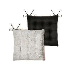 Galette De Chaise|STOF Coussin de chaise carré fausse fourrure (40 x 40 cm) Asgard perle Gris