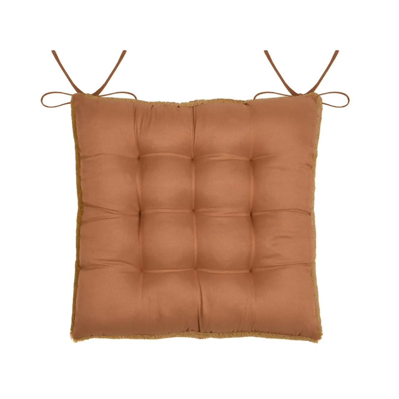 Galette De Chaise|STOF Coussin de chaise carré fausse fourrure (40 x 40 cm) Asgard Camel