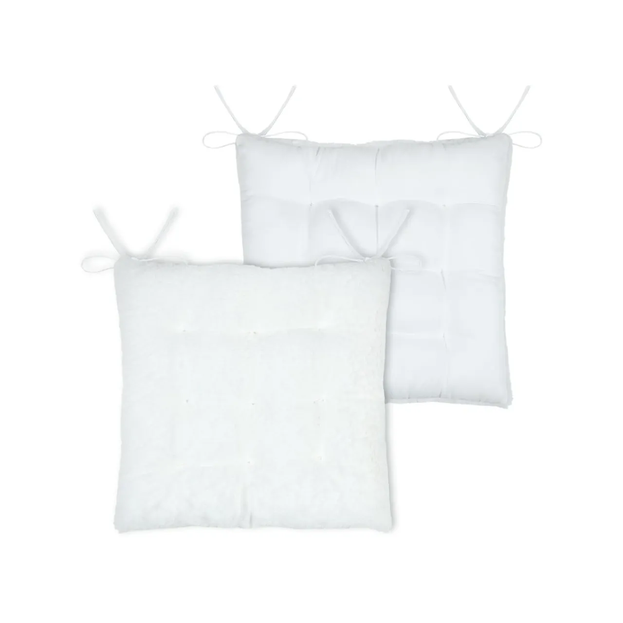 Galette De Chaise|STOF Coussin de chaise carré fausse fourrure (40 x 40 cm) Asgard Blanc