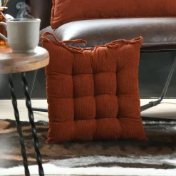 Galette De Chaise|STOF Coussin de chaise carré velours (38 x 38 cm) Dandy Terracotta