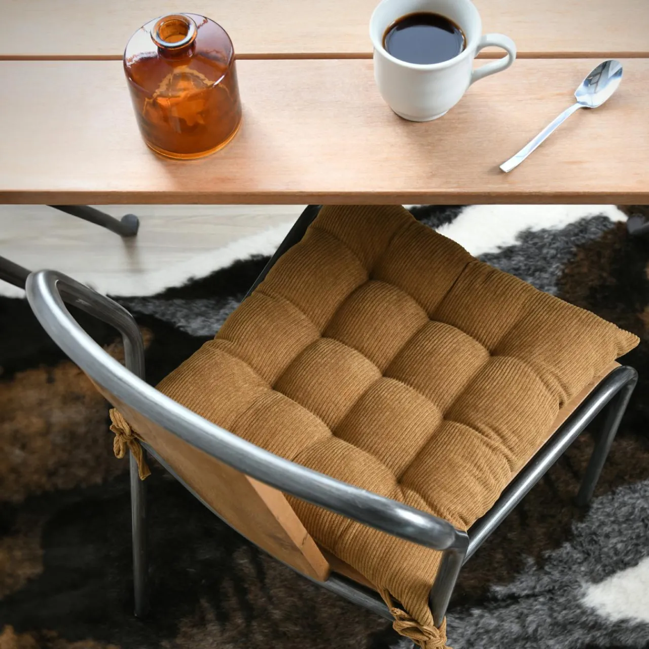 Galette De Chaise|STOF Coussin de chaise carré velours (38 x 38 cm) Dandy Camel