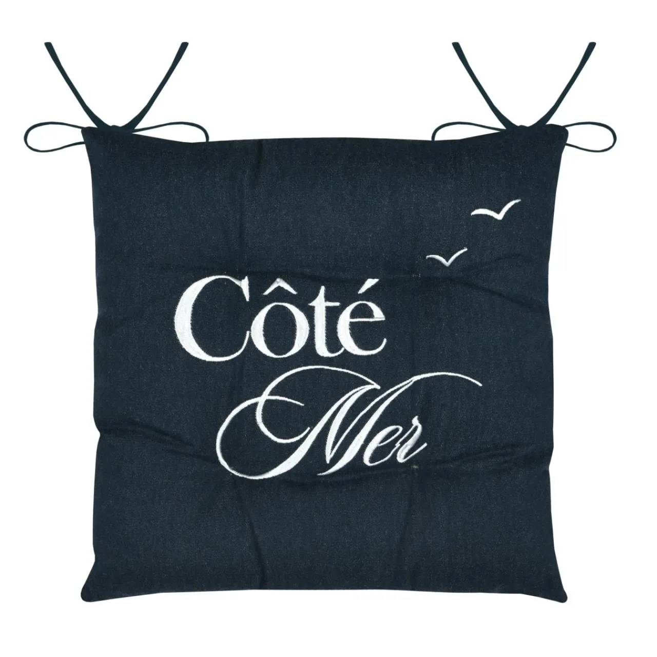 Galette De Chaise|STOF Coussin de chaise carrée coton (38x38 cm) Bordemer Bleu marine