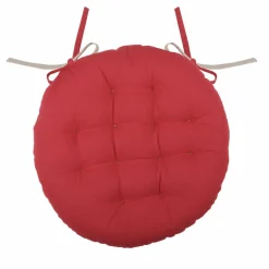 Galette De Chaise|LOVELY CASA Coussin de chaise rond (38 cm) Duo Rouge