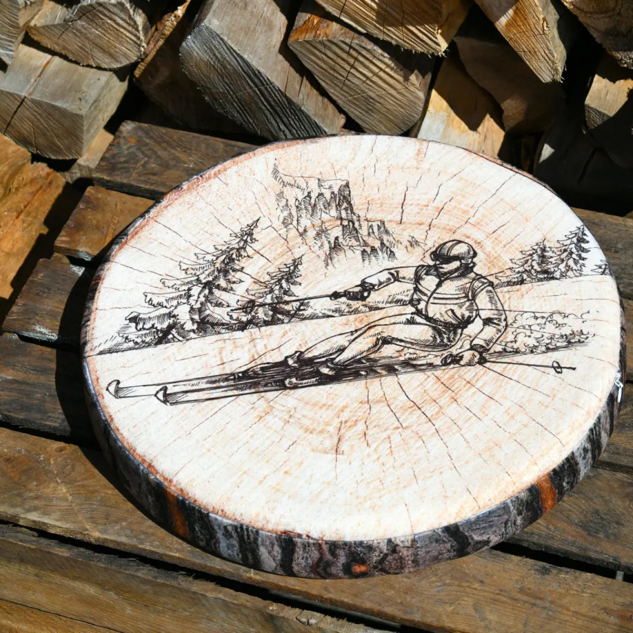 Galette De Chaise|STOF Coussin de chaise rond (38 x 38 cm) Tignes Marron