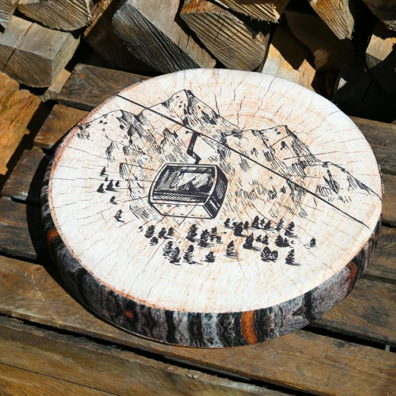 Galette De Chaise|STOF Coussin de chaise rond (38 x 38 cm) Tignes Marron