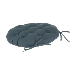 Galette De Chaise|ATMOSPHERA Coussin de chaise rond Datara Orage Bleu orage