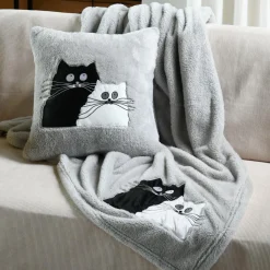 Coussin Et Housse|STOF Coussin de Noël carré (45 cm) Douillet Gris