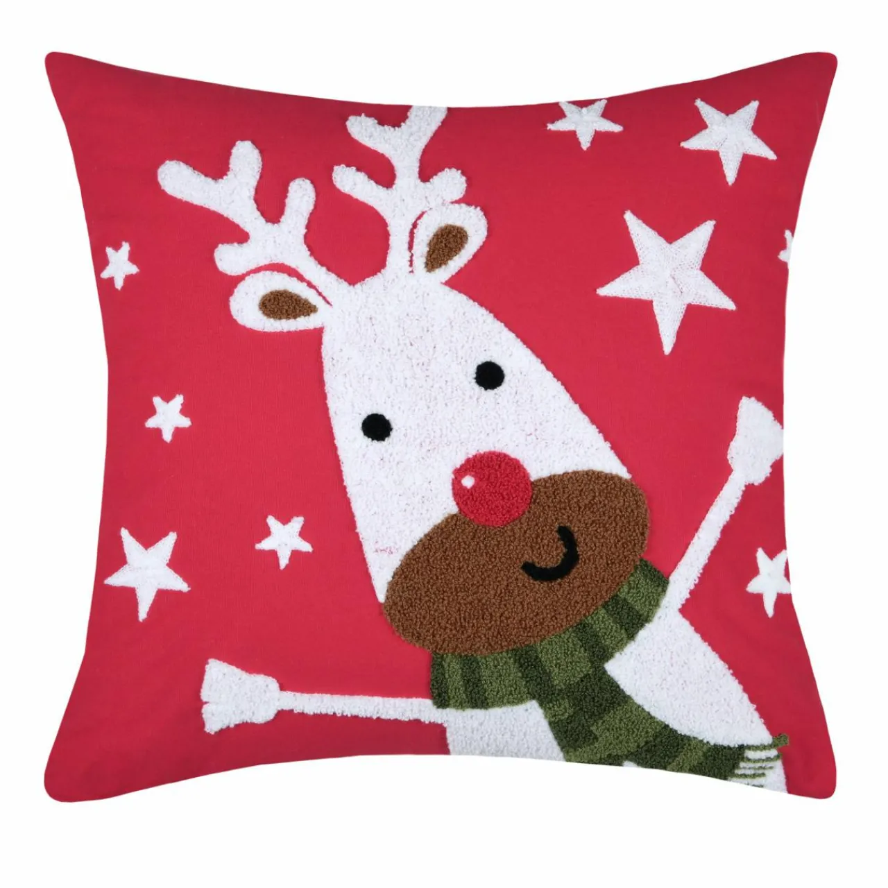 Plaid, Coussin Et Tapis De Noël|STOF Coussin de Noël carré (45 cm) Falala Renne Rouge