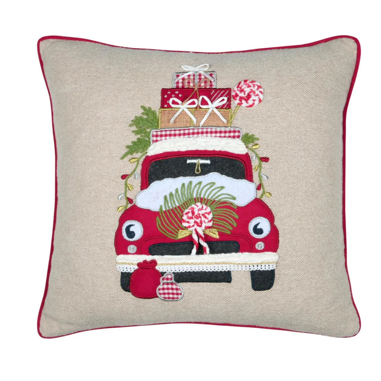 Plaid, Coussin Et Tapis De Noël|STOF Coussin de Noël carré (45 x 45 cm) Gifted Écru Ecru