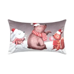 Plaid, Coussin Et Tapis De Noël|STOF Coussin de Noël rectangulaire velours (30 x 50 cm) Lucien Taupe