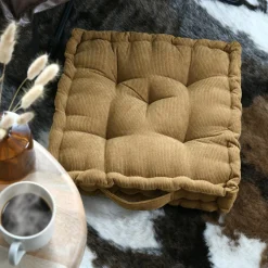 Coussin De Sol|STOF Coussin de sol carré velours (45 x 45 cm) Dandy Camel