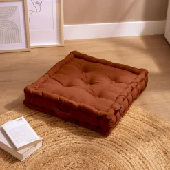 Coussin De Sol|EMINZA Coussin de sol coton (50 x 50 cm) Pixel Terracotta