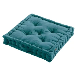Coussin De Sol|EMINZA Coussin de sol coton (60 x 60 cm) Pixel Bleu canard