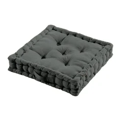 Coussin De Sol|EMINZA Coussin de sol coton (50 x 50 cm) Pixel Gris Anthracite