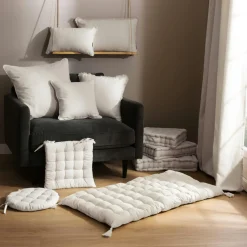 Coussin De Sol|EMINZA Coussin de sol coton (40 x 40 cm) Pixel Beige