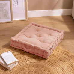 Coussin De Sol|EMINZA Coussin de sol coton (50 x 50 cm) Pixel Rose Pêche