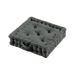 Coussin De Sol|EMINZA Coussin de sol coton (40 x 40 cm) Pixel Gris Anthracite