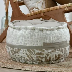 Coussin De Sol|STOF Coussin de sol rond coton haut (40 x 30 cm) Hemera Taupe