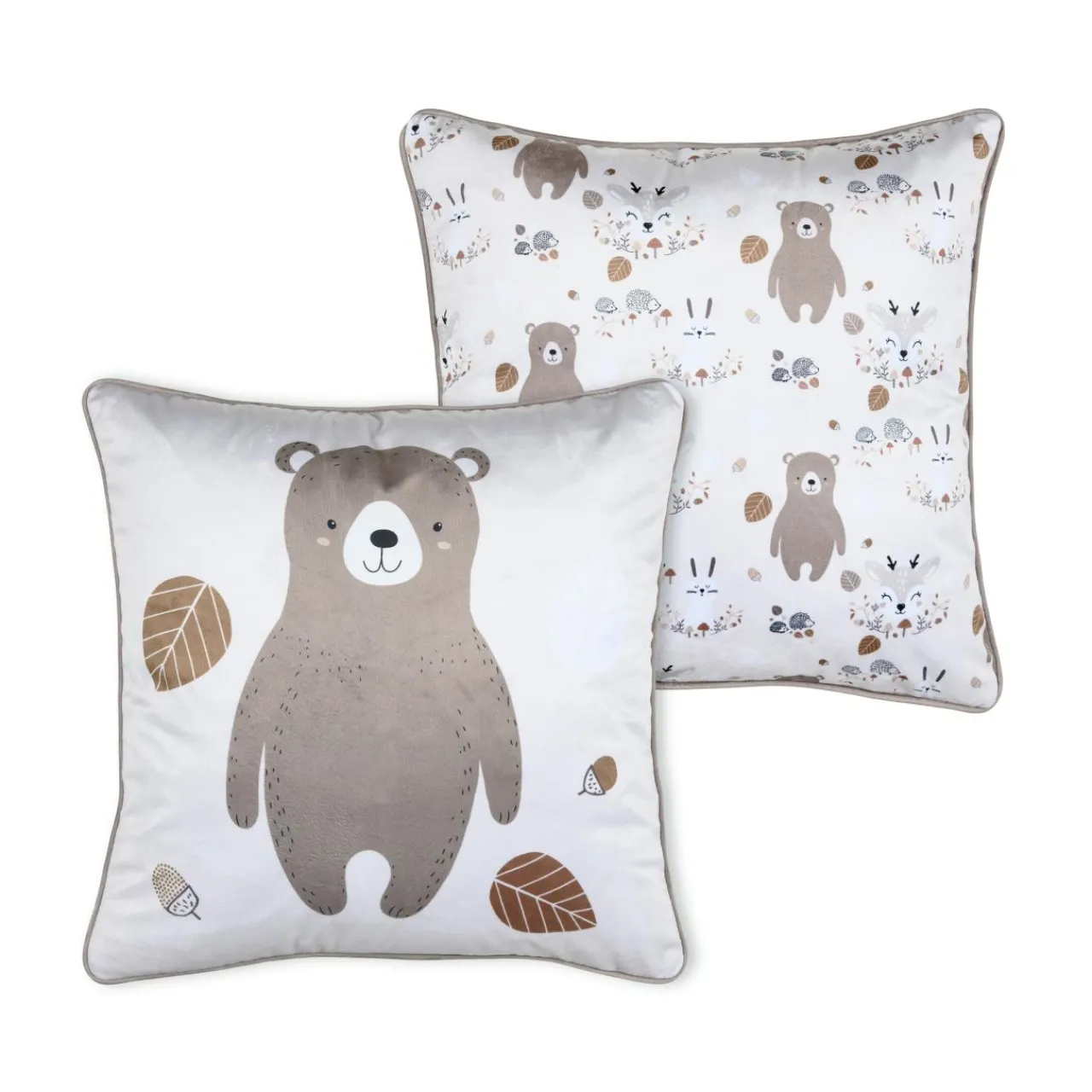 Coussin Et Plaid Enfant|Coussin Et Plaid Enfant|STOF Coussin enfant carré (40 x 40 cm) Gabin Taupe