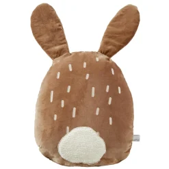 Coussin Et Plaid Enfant|Coussin Et Plaid Enfant|L'EFFET PAPILLON Coussin enfant lapin velours (40 x 45 cm) Pompon Marron