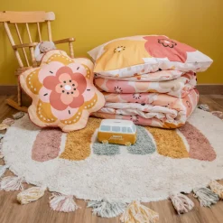 Coussin Et Plaid Enfant|Coussin Et Plaid Enfant|l'Effet Papillon Coussin enfant rond coton (47 x 45 cm) Barbotine Multicolore