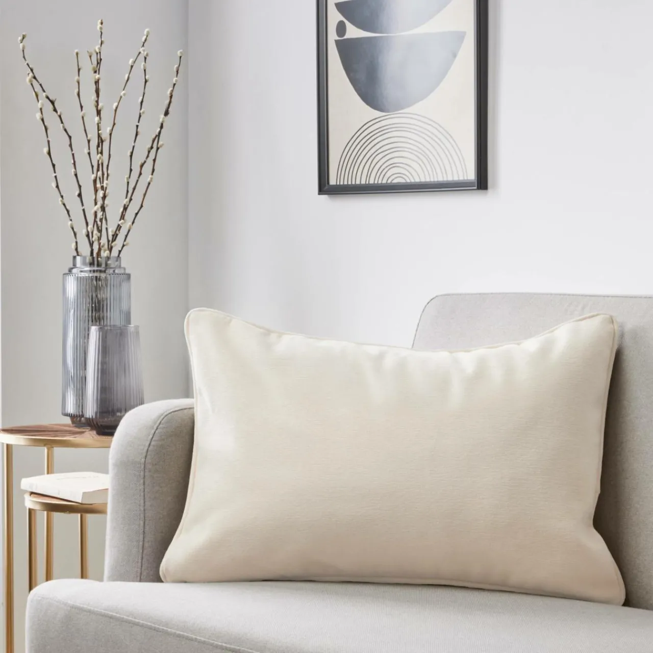 Coussin Et Housse|EMINZA Coussin Rectangulaire (40 x 60 cm) Minuit Sable Beige