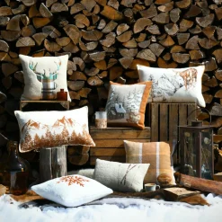 Coussin Et Housse|STOF Coussin rectangulaire coton (35 x 60 cm) Wildforest Camel