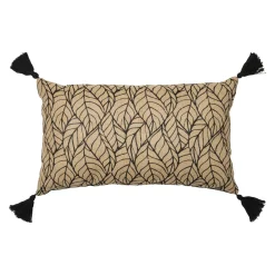 Coussin Et Housse|EMINZA Coussin rectangulaire coton et jute (30 x 50 cm) Nama Noir