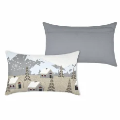 Coussin Et Housse|LOVELY CASA Coussin rectangulaire coton (30 x 50 cm) Cornouailles Gris