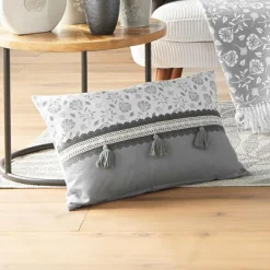 Coussin Et Housse|douceur d'intu017drieur Coussin rectangulaire coton (40 x 60 cm) Flavie Gris